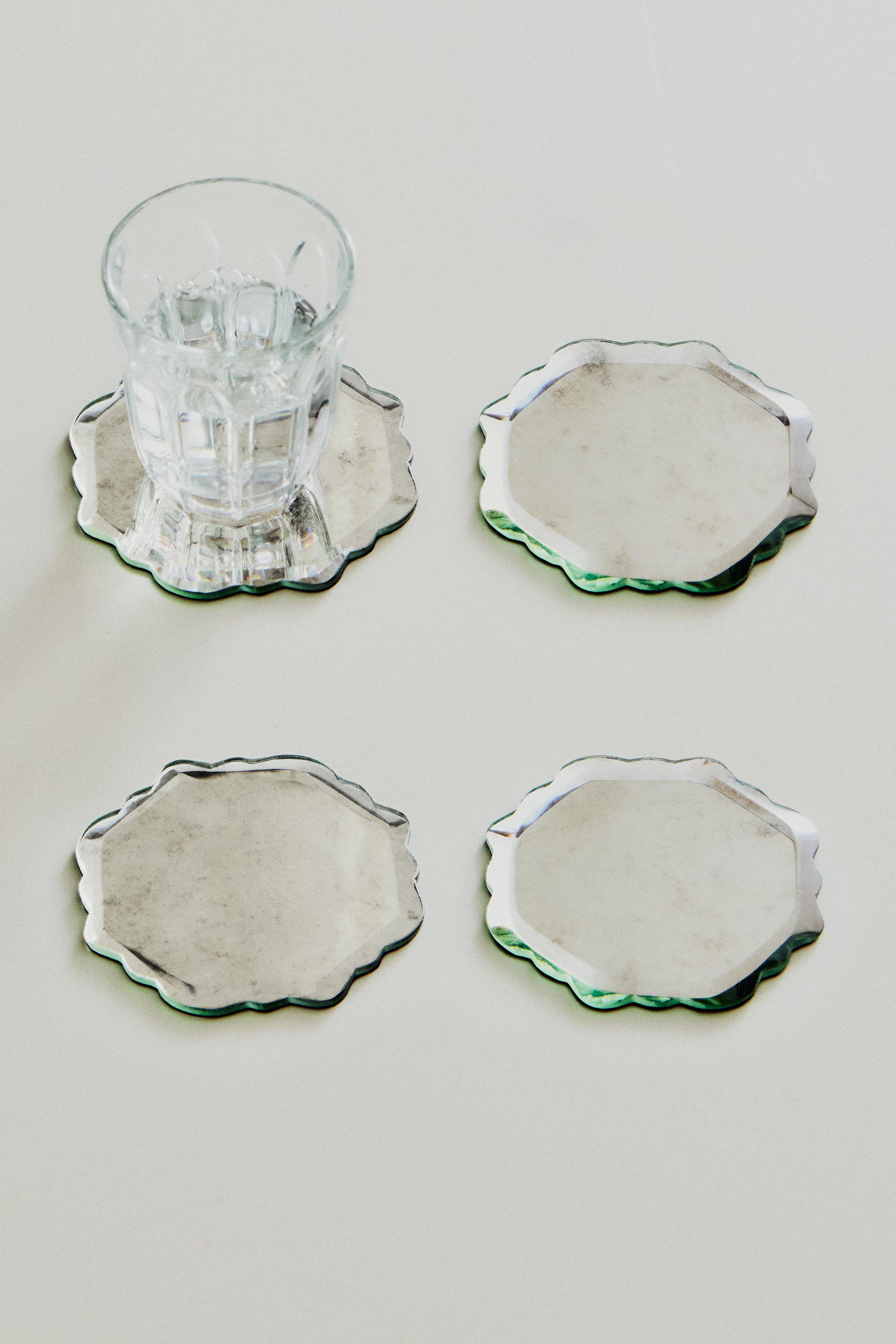 DESSOUS DE VERRE MIROIR (LOT DE 4)