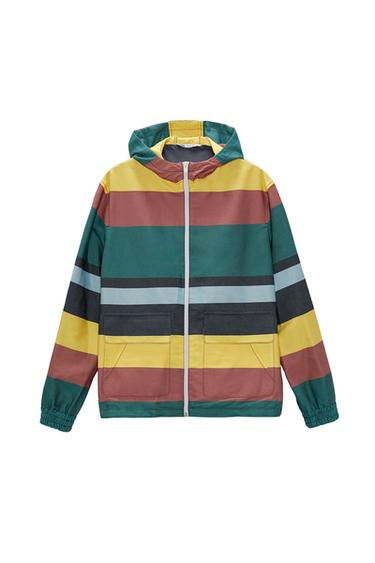 HOODED STRIPED JACKET
