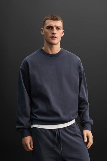 CREW NECK SWEATSHIRT - Navy blue by Zara