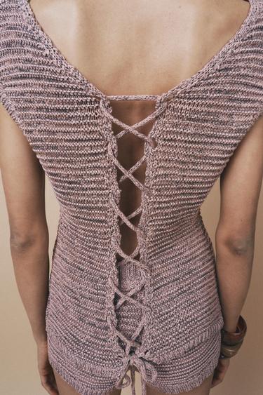 TOP EN MAILLE TEXTURÉE - Mauve de Zara - Image 3