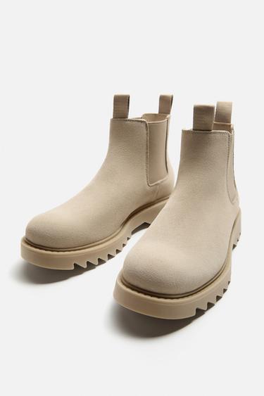 LEATHER CHELSEA BOOTS - Sand Brown by Zara - Image 5