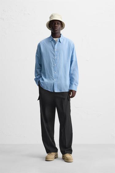 CALÇA CARGO COM PREGAS - Preto da Zara - Imagem 0