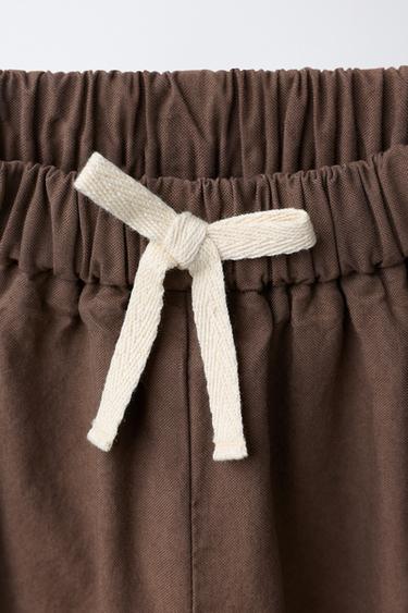 LACE TRIM SAROUEL TROUSERS - Brown by Zara - Image 2
