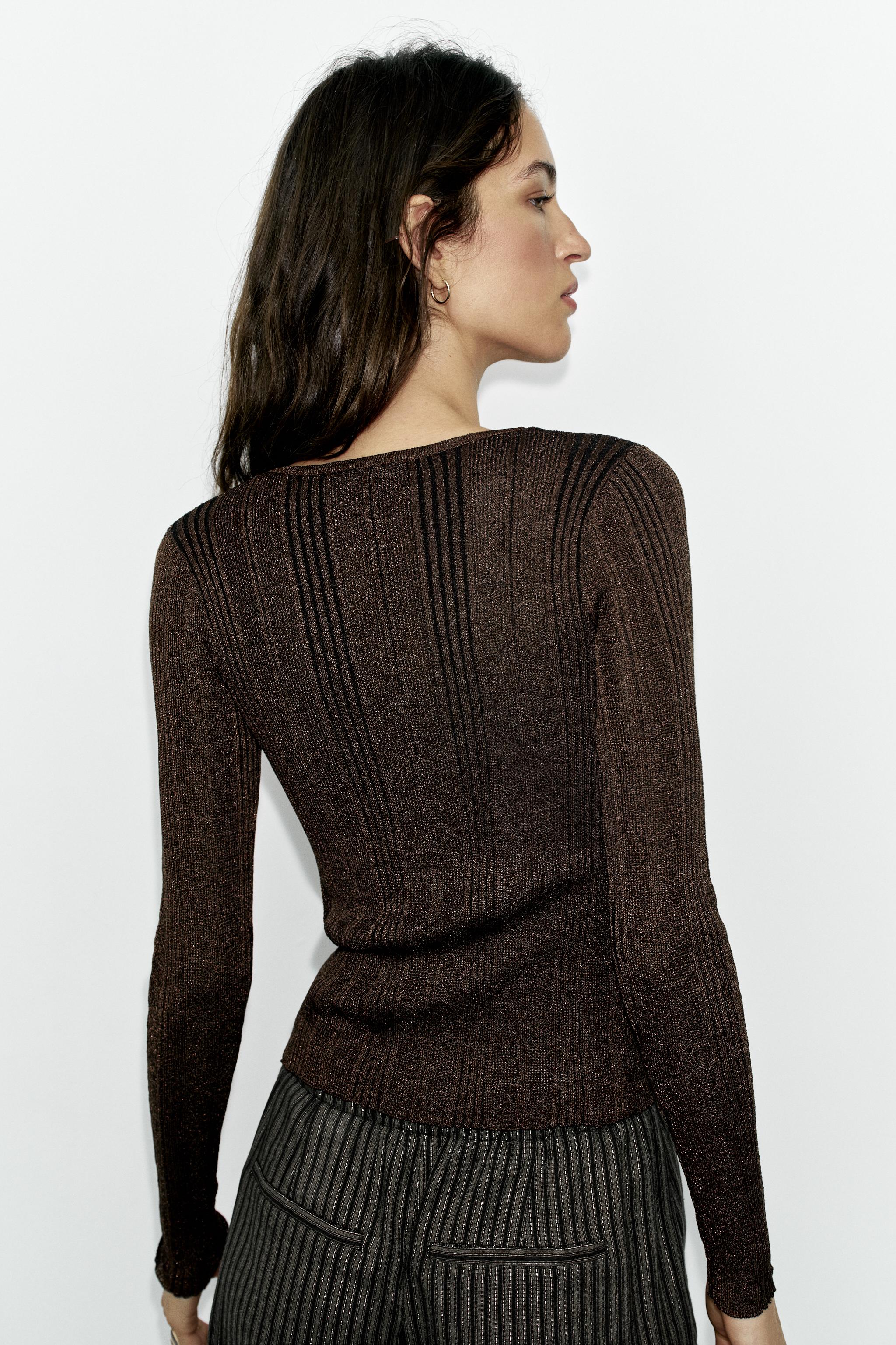Женские кардиганы Zara METALLIC YARN CARDIGAN — фото 5