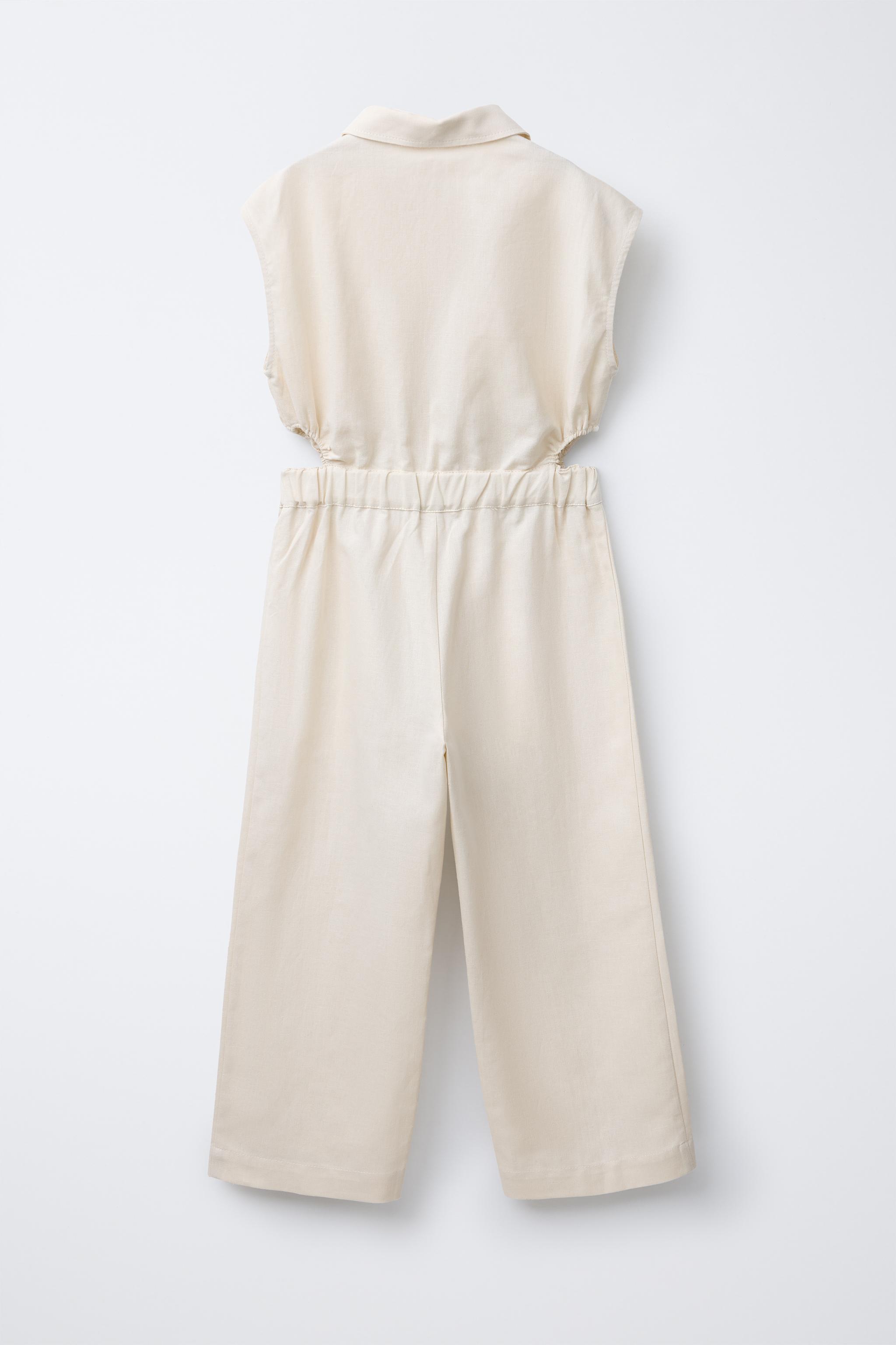 LINEN BLEND LONG JUMPSUIT - Light beige | ZARA Canada LINEN BLEND LONG JUMPSUIT - Light beige | ZARA Canada