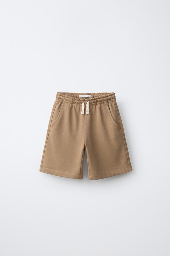 Zara VARSITY運動風短褲 - 焦糖色 - 圖片 0