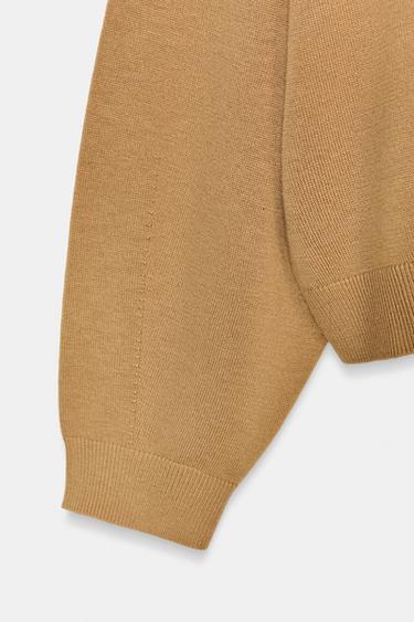V-NECK KNIT CARDIGAN - camel by Zara - Image 6