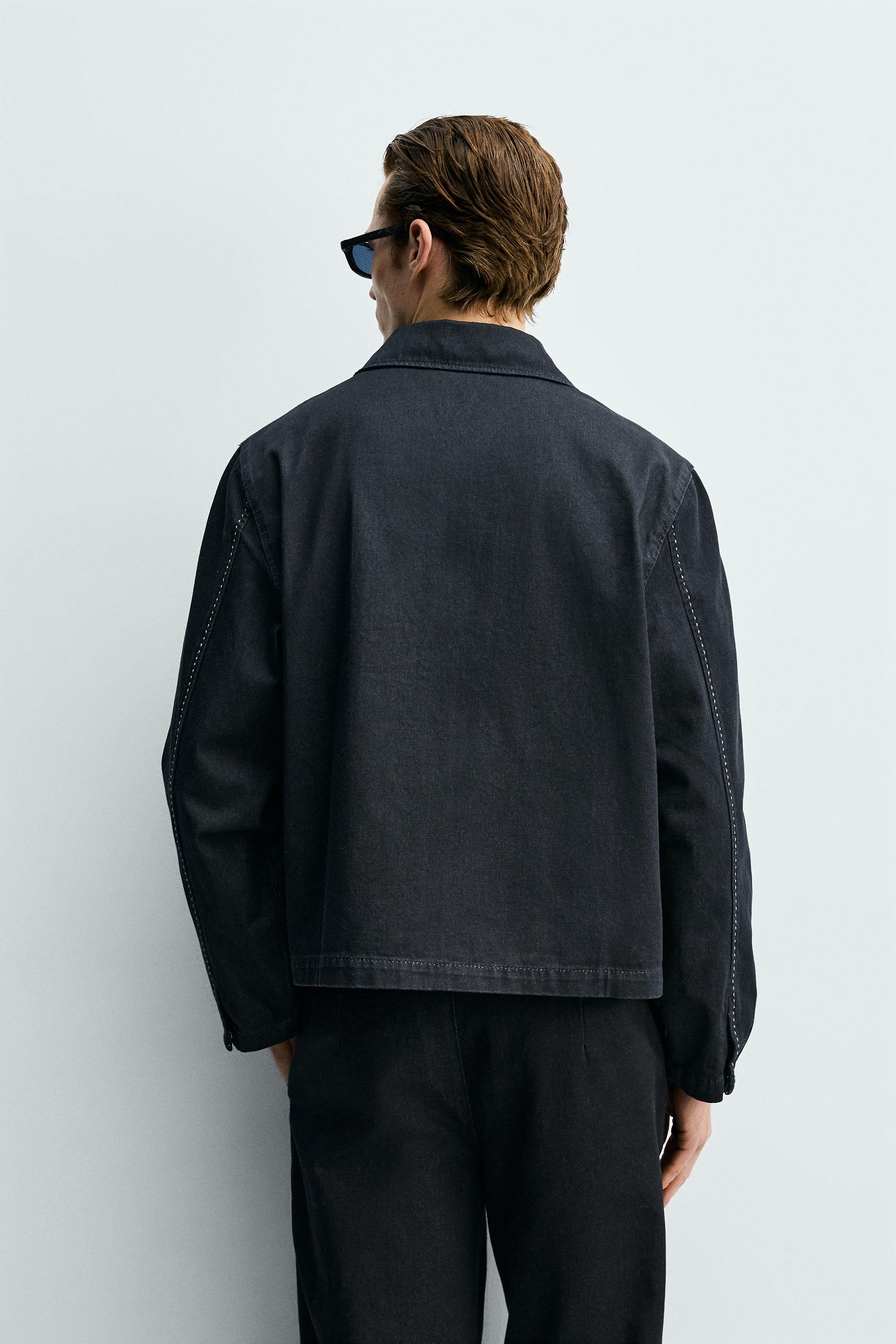 BLOUSON EN JEAN À SURPIQÛRES CONTRASTE