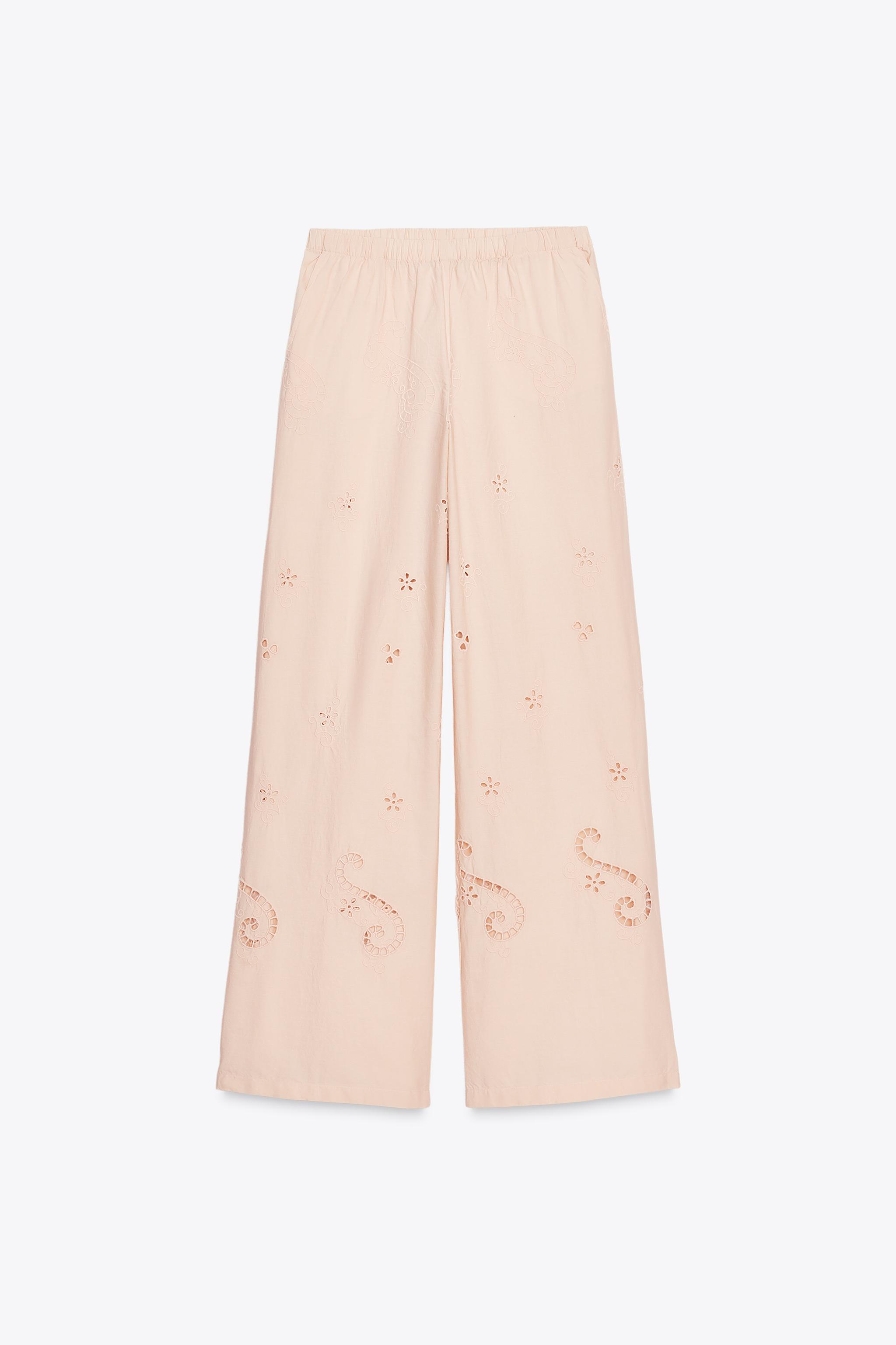 ZARA 刺繍入りパジャマパンツ 7200/406 ZARA】刺繍入りパジャマパンツ - メルカリ