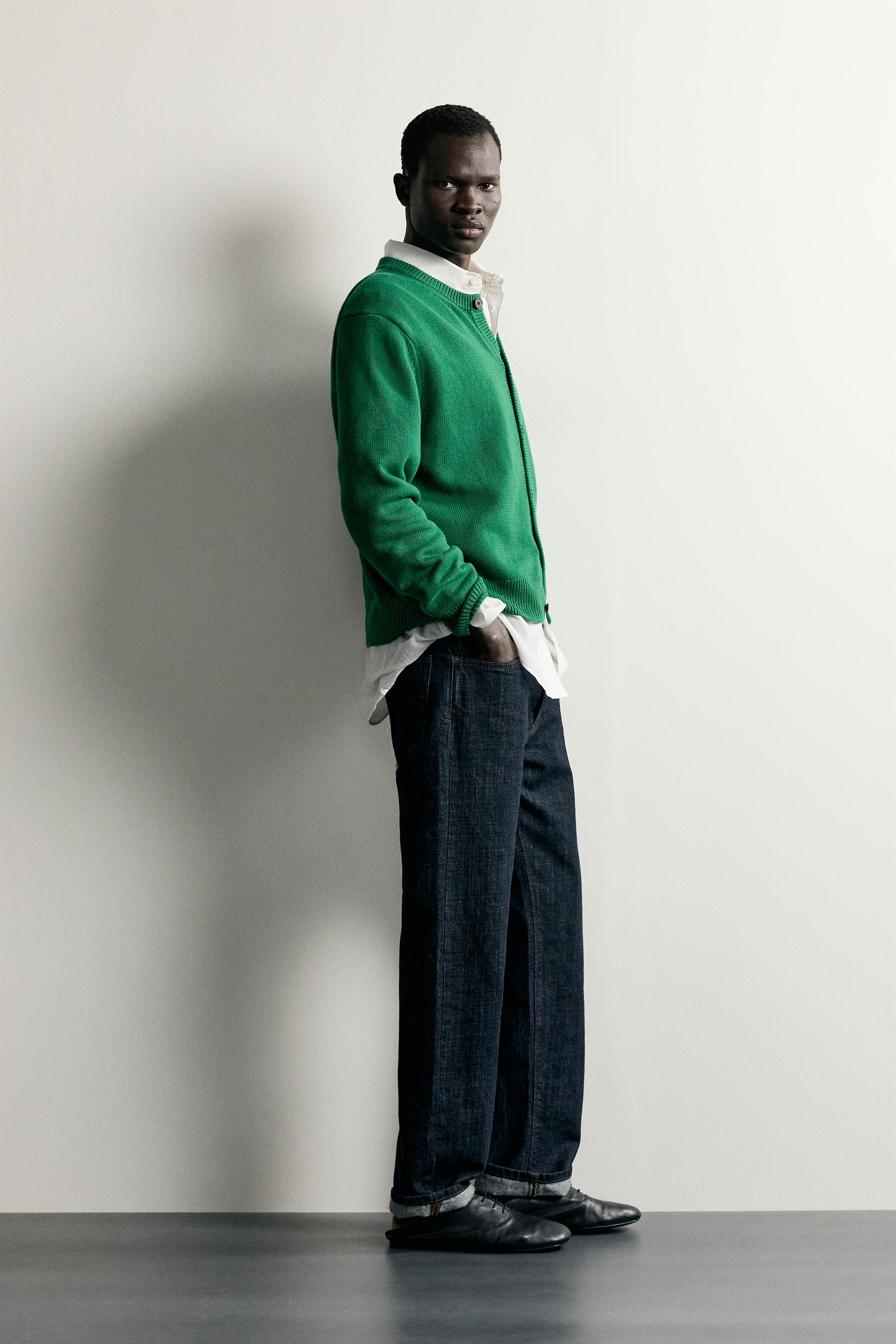 COTTON-BLEND RELAXED FIT CARDIGAN