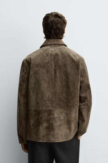 Zaras OVERSHIRT I MOCKALÄDER - mellankaki
