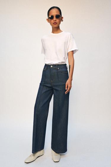 JEANS ZW COLLECTION WIDE LEG TIRO ALTO - Índigo de Zara