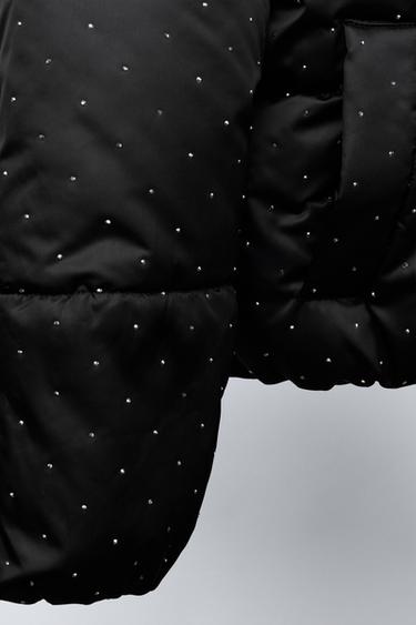 RHINESTONE-DETAIL PUFFER JACKET - Black by Zara - Image 5