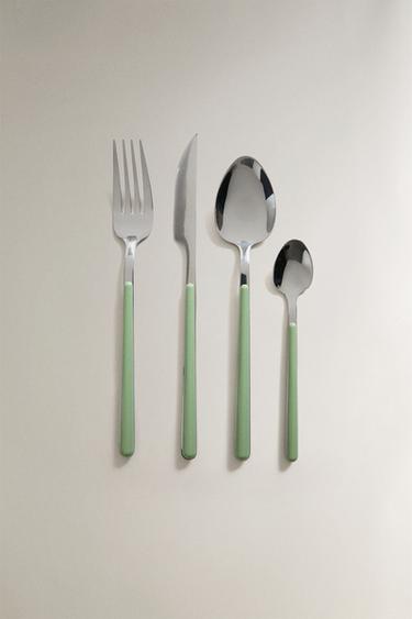 BESTECKSET 4 TEILE GRÜNER GRIFF - Grün von Zara - Bild 0