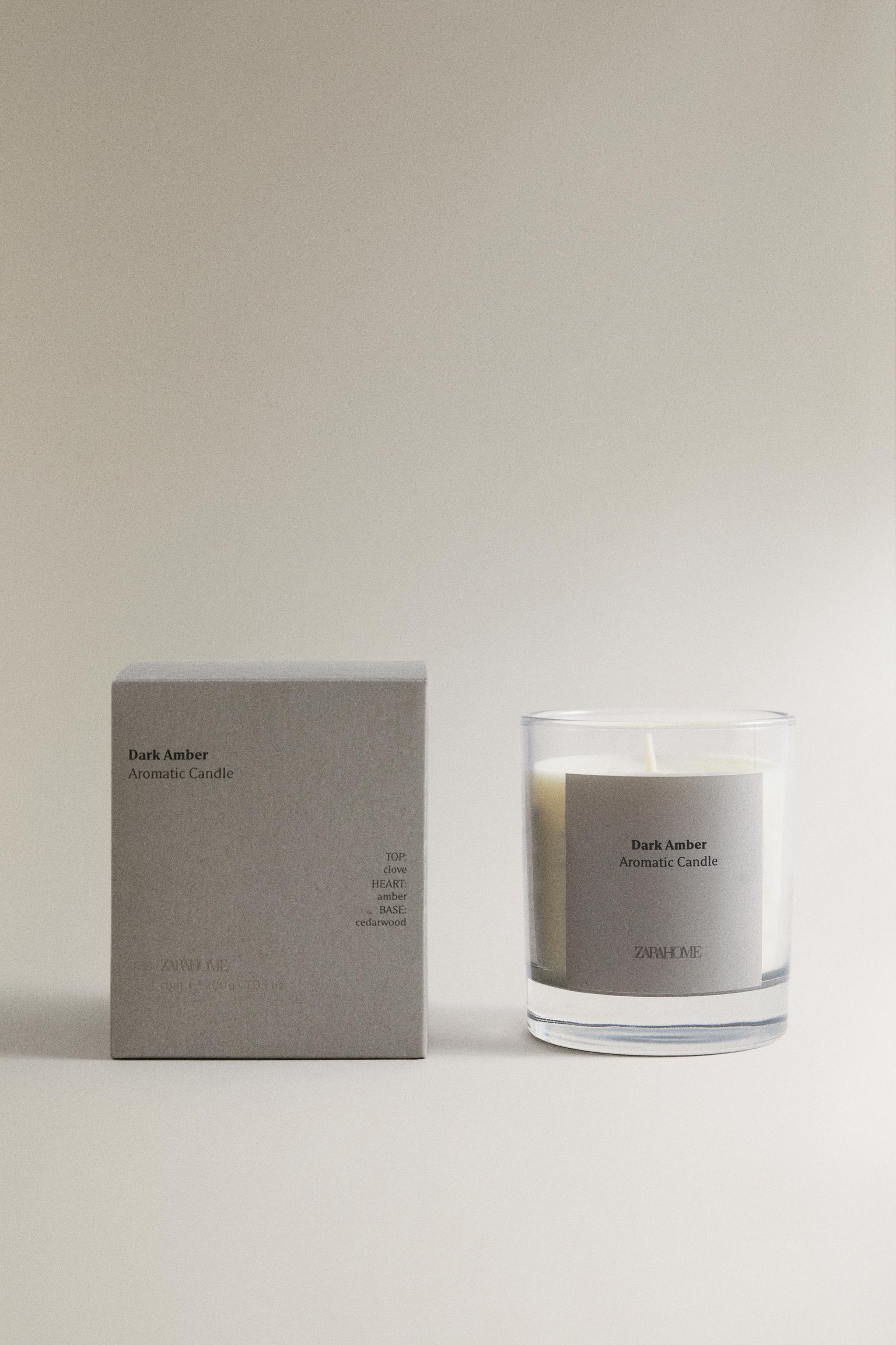 (200 G) DARK AMBER SCENTED CANDLE — Brown / Taupe