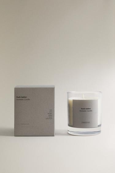 Zara (200 G) DARK AMBER SCENTED CANDLE - Brown / Taupe