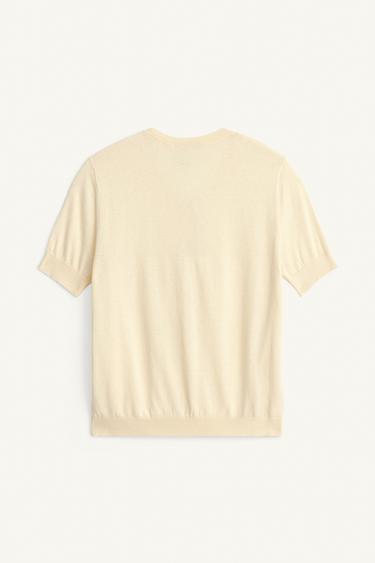 GILET EN MAILLE VOLANTS AVEC SOIE LIMITED EDITION - Jaune clair de Zara - Image 4