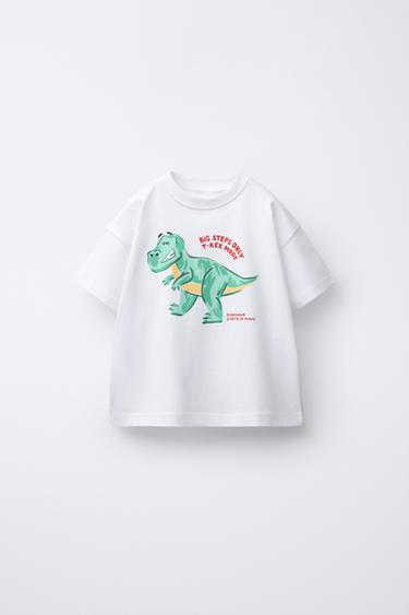 DINOSAUR PRINT T-SHIRT - White by Zara