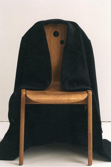 ორბორტიანი პალტო შალნარევი ქამრით - Zara-ს Black