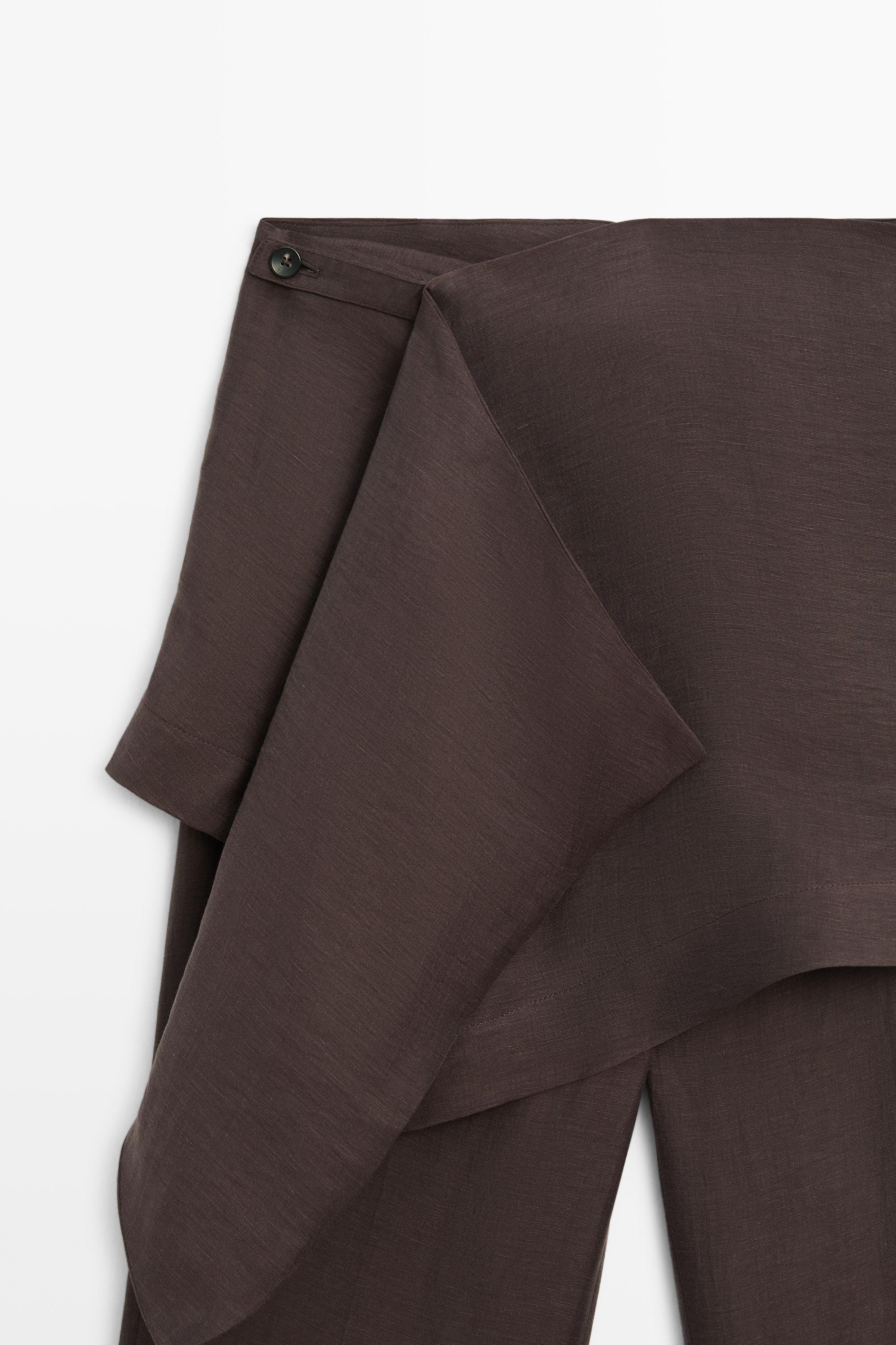Pantalon détail jupe en lin