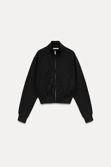 SUDADERA CREMALLERA - Negro de Zara