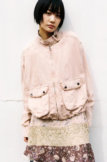 페이크 워싱 포켓 재킷 - Zara 페일 로즈