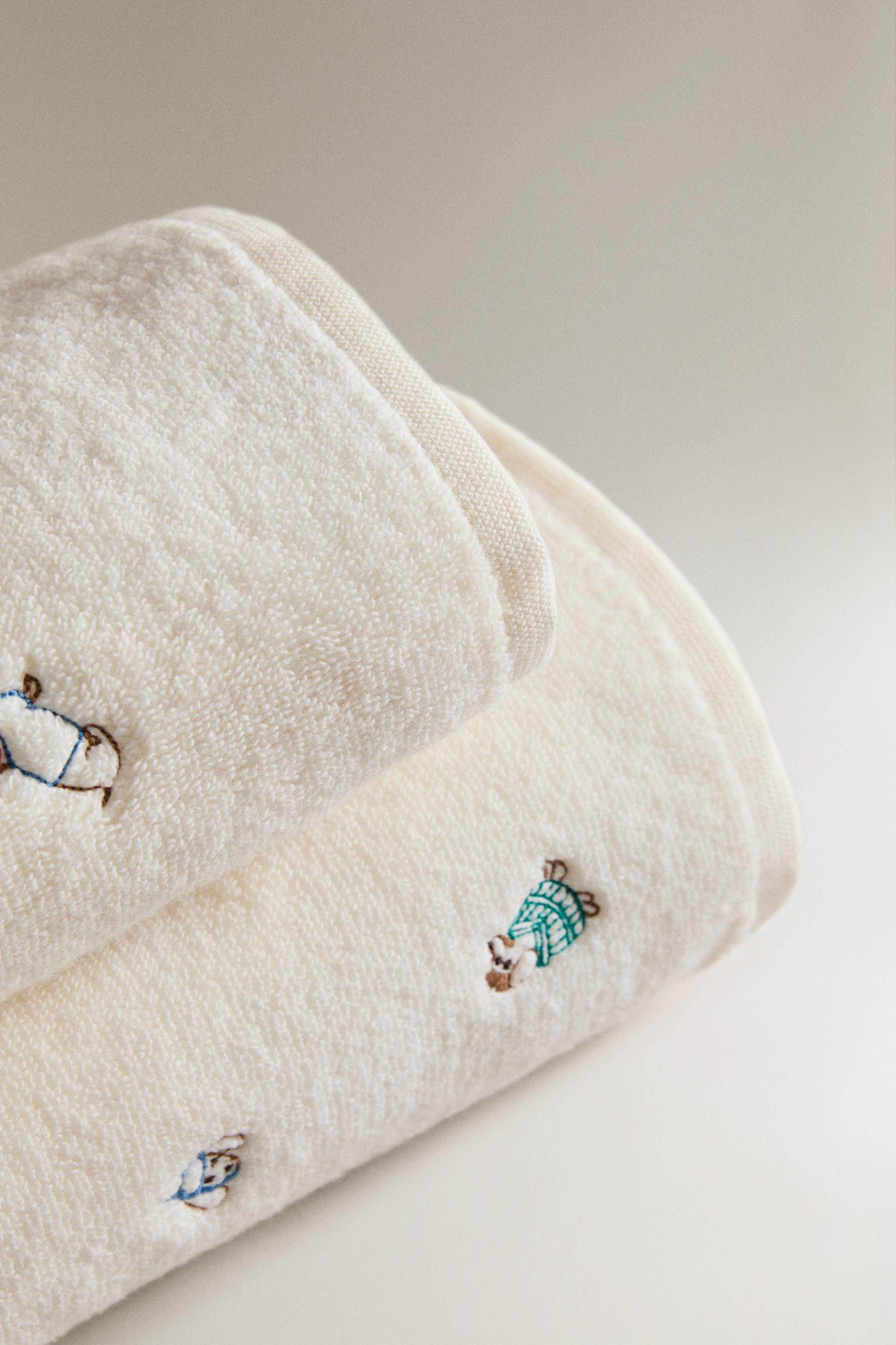 KIDS' DOG TOWEL — Ecru