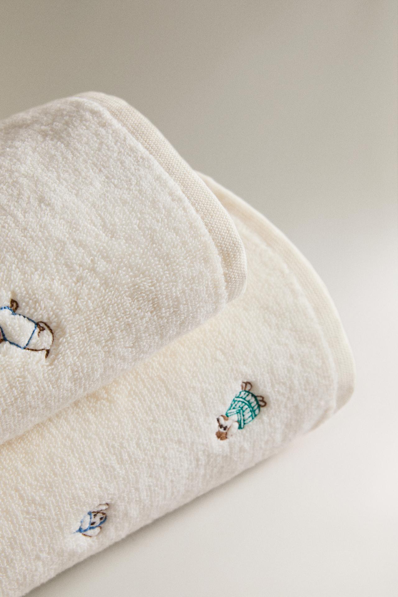 KIDS' DOG TOWEL — Ecru