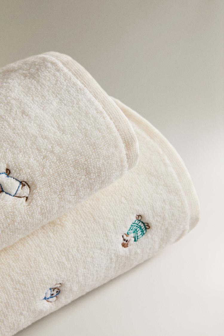 KIDS' DOG TOWEL — Ecru