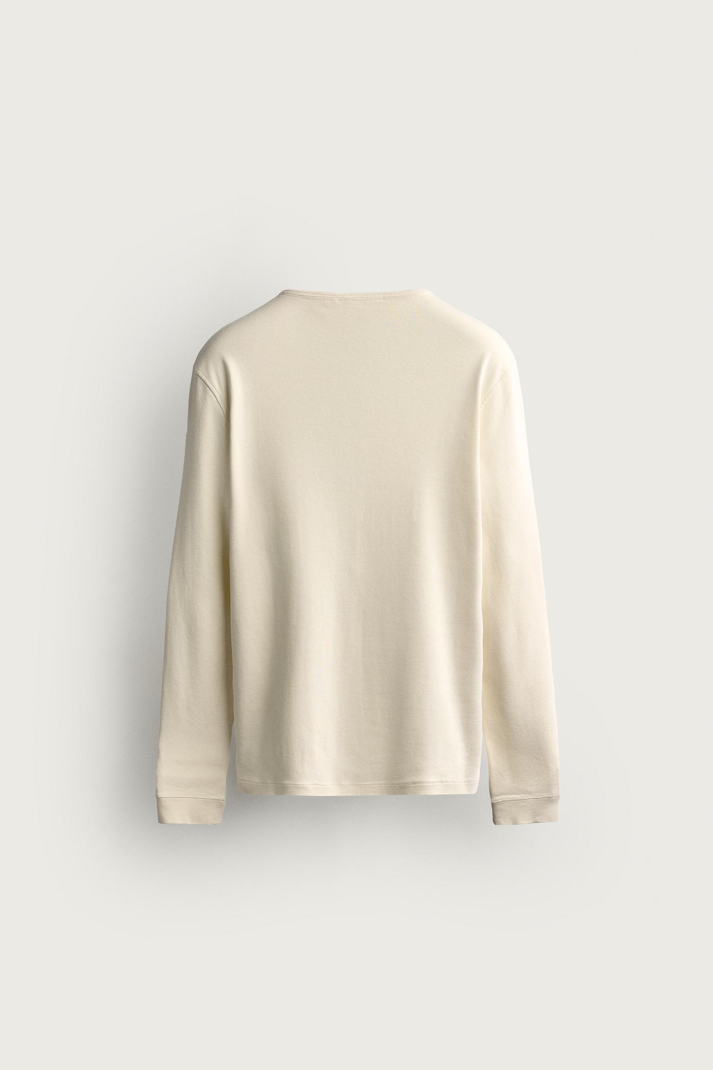 Футболка Zara Henley, цвет: Экрю — фото 8