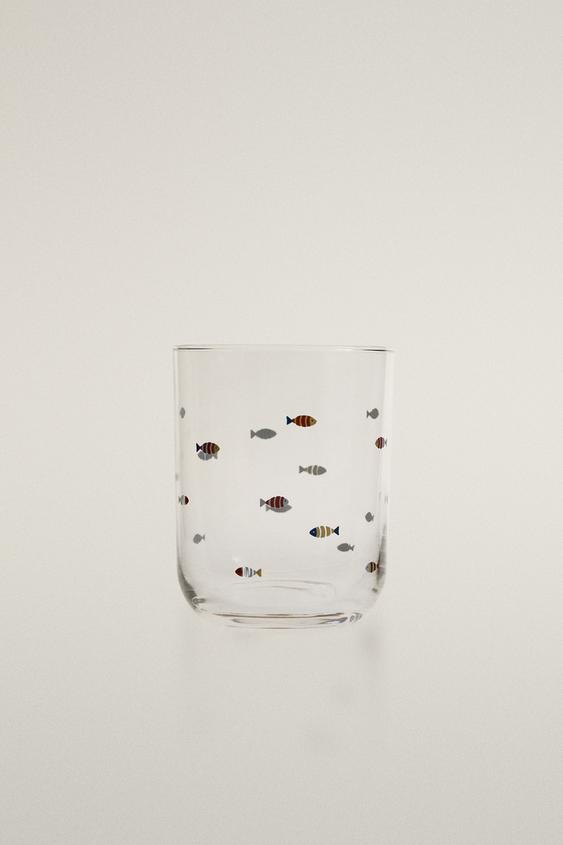 GLAS MIT FISCHMOTIV - Blau von Zara - Bild 0