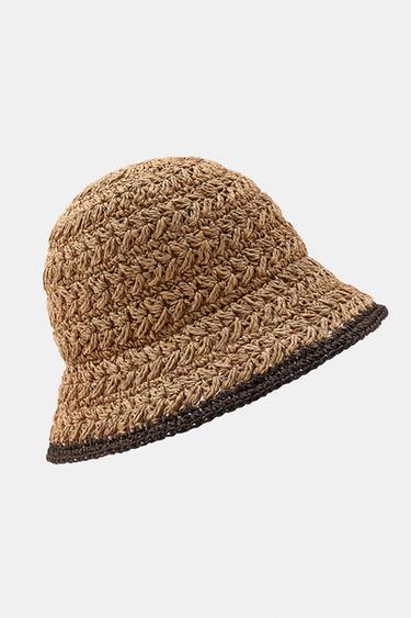 CONTRAST BRAIDED HAT - Light beige by Zara - Image 3