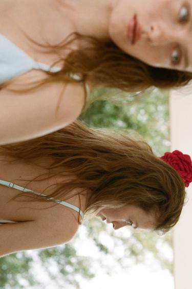 PINCE CHEVEUX TISSU FLEUR - Rouge de Zara - Image 2