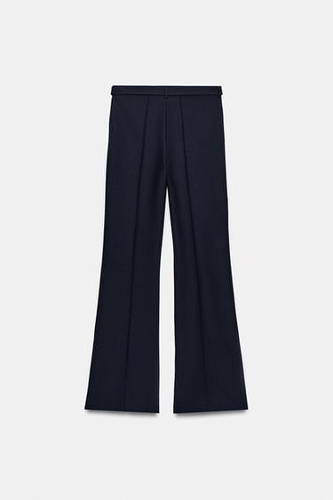 CREPE TROUSERS WITH BELT - Navy blue by Zara - Image 6