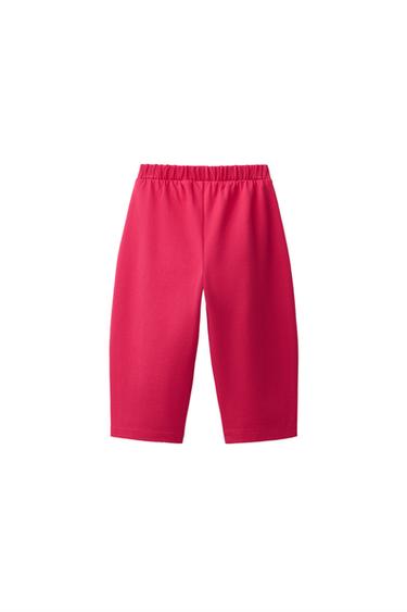HEART POCKET BARREL PIQUÉ PANTS — Mid-red 2