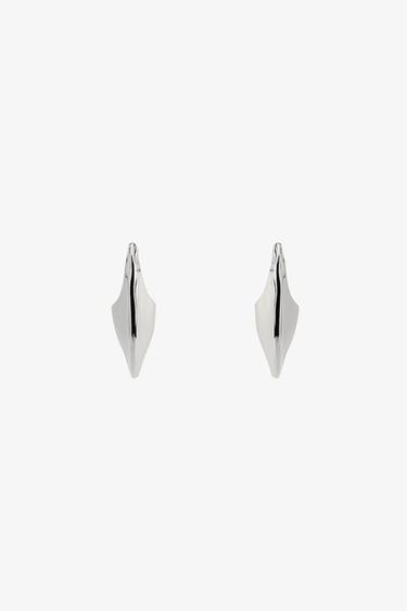 IRREGULAR HOOP METAL EARRINGS - Silver by Zara - Image 0