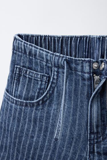 SHORT EN JEAN À RAYURES - rayures de Zara - Image 2
