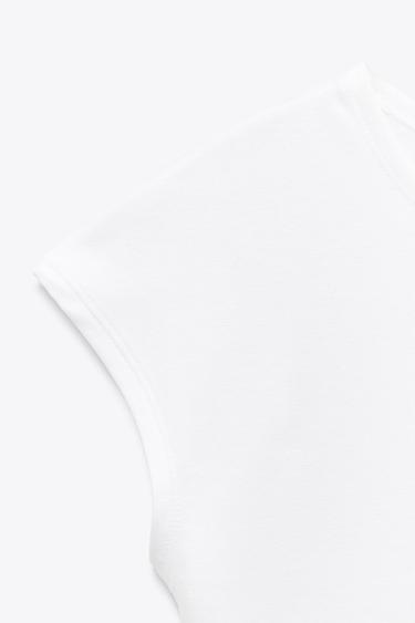 T-SHIRT COURT EN COTON MODAL - Blanc de Zara - Image 6