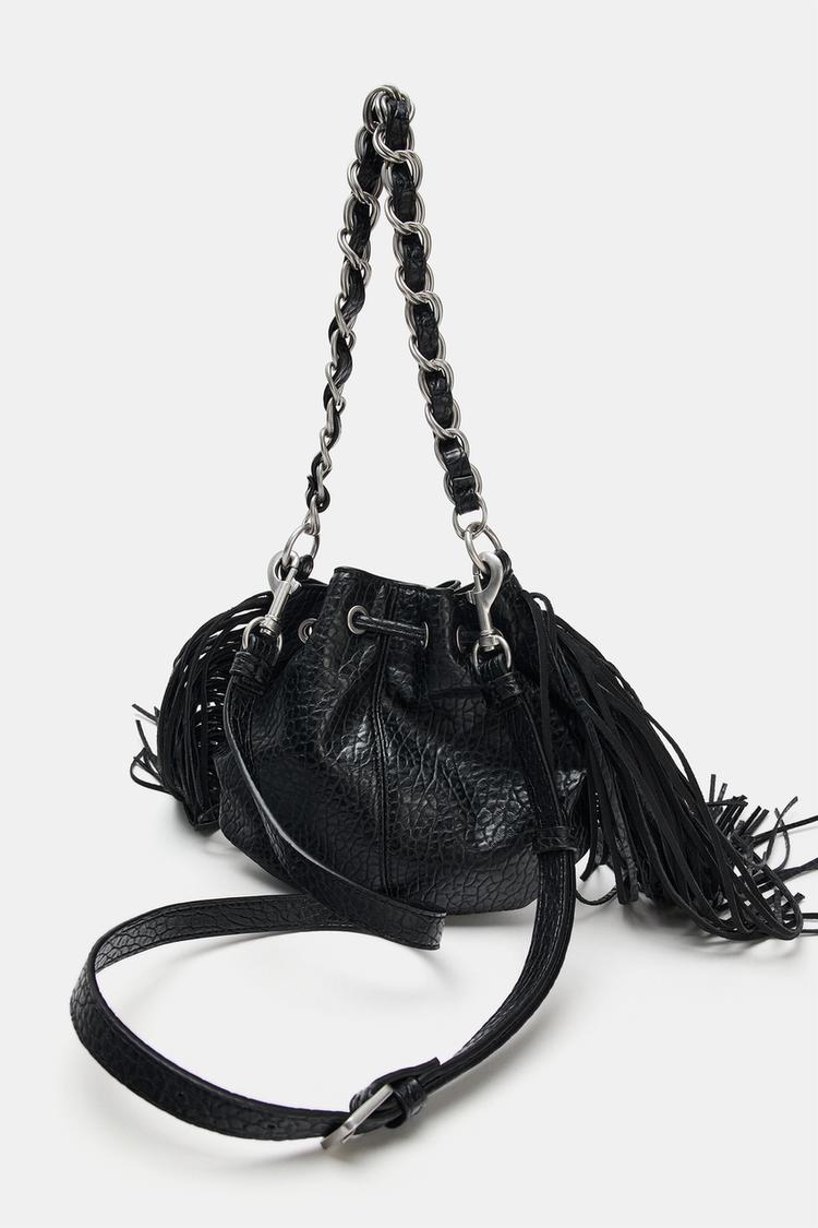 Bolsa de hombro con flecos 4