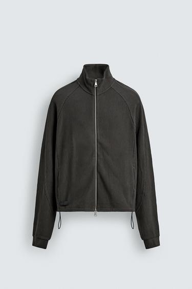 OTTOMAN ZIP-UP JACKET - Dark charcoal grey by Zara