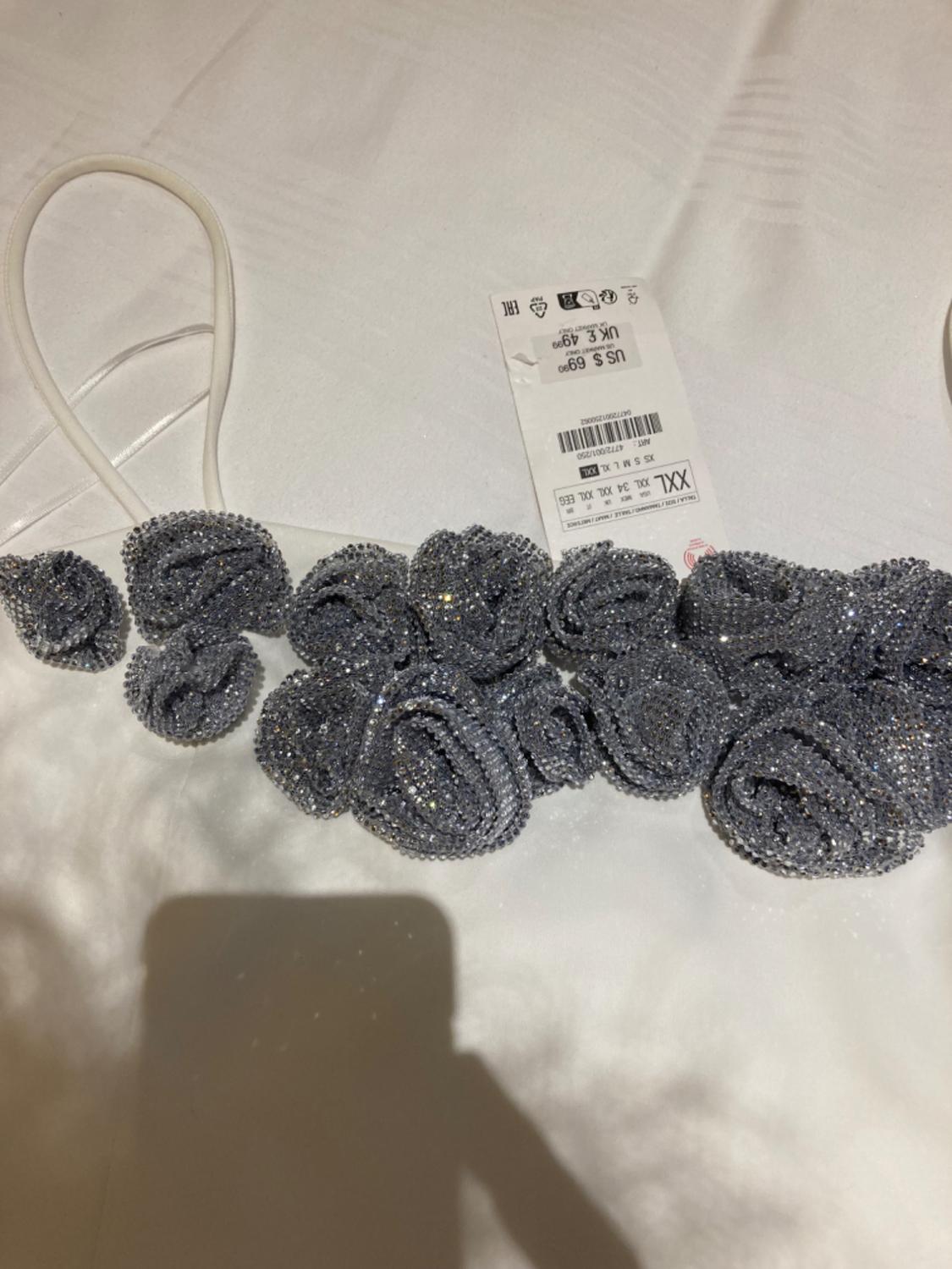 RHINESTONE FLORAL STRAPPY TOP - Image 3