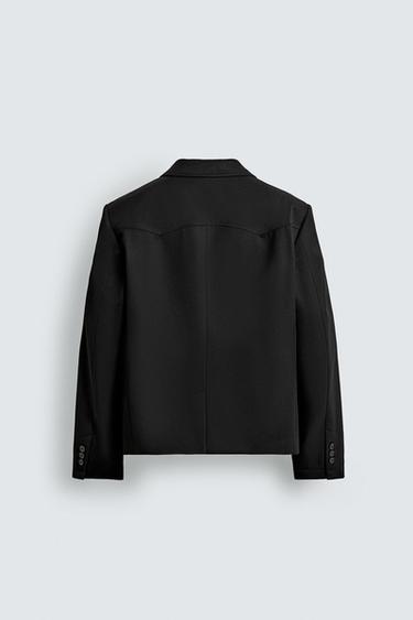 TEXTURED BLAZER - Black by Zara - Image 7
