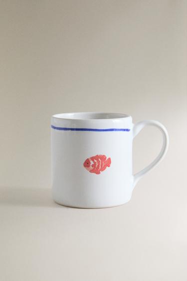 SEA CREATURE STONEWARE MUG - أزرق الخاص بـ Zara