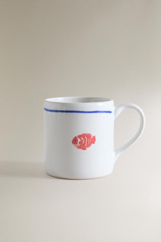 SEA CREATURE STONEWARE MUG - Blue by Zara - Image 0