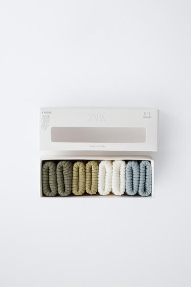 4-PACK OF COLOURED SOCKS IN A BOX - Mid-green by Zara