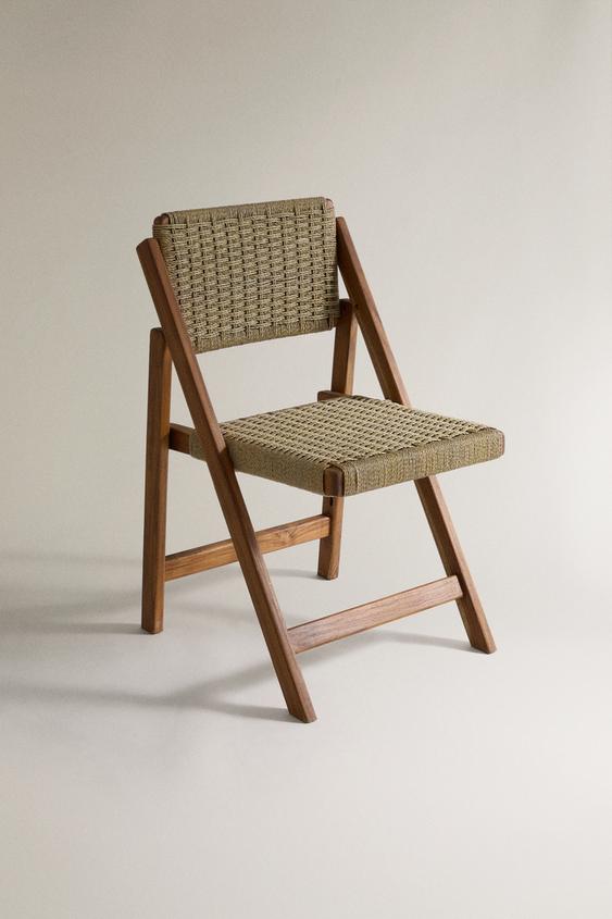 Zaras FÄLLSTOL I TEAK - Ljust beige - Bild 0