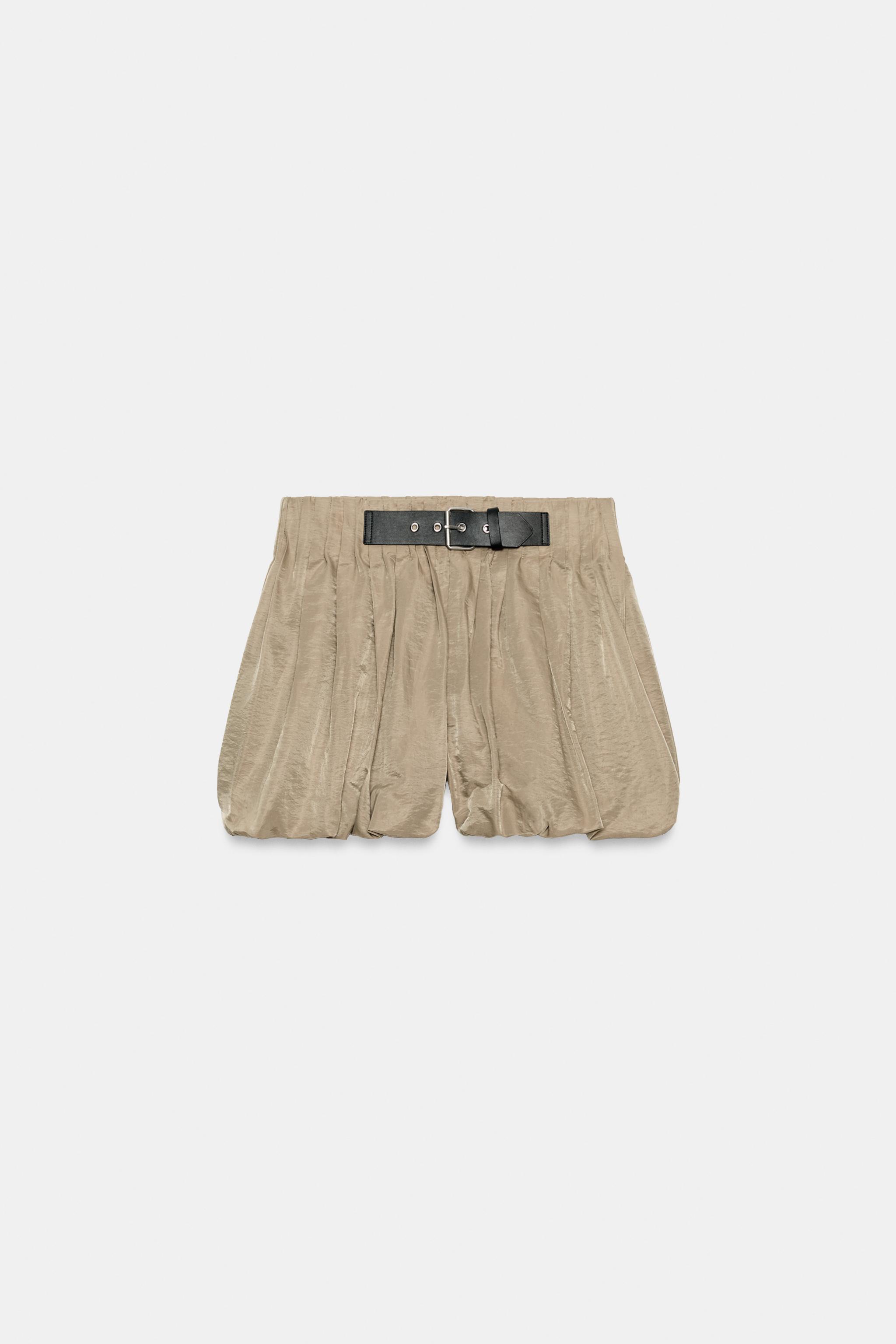 BALLOON SHORTS WITH BUCKLE - Sand | ZARA United States