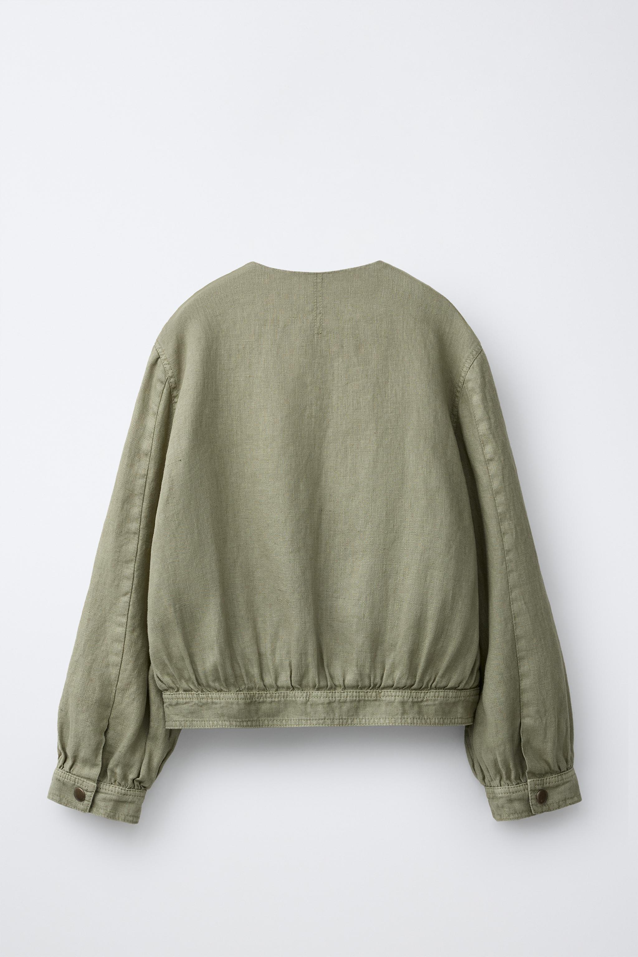 リネン100%ジャケット - カーキ | ZARA Japan / 日本