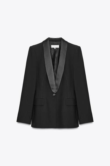 BLAZER SMOKING COMBINADA - Negro de Zara