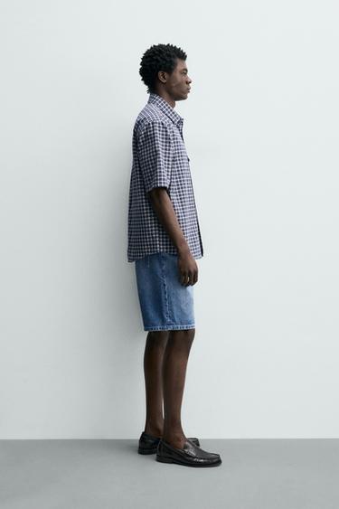 REGULAR FIT DENIM BERMUDA SHORTS - Light blue by Zara - Image 3